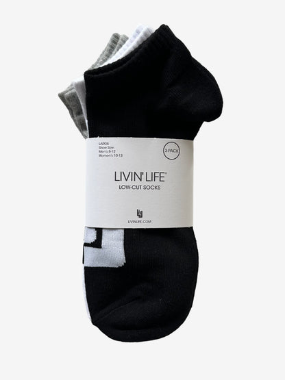 LnL Low-Cut Socks 3-Pack (Black / White / Grey)