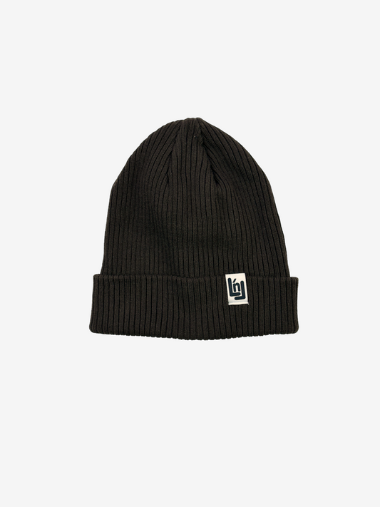 Cotton Knit Beanie (Dark Brown)