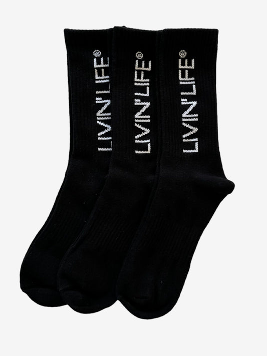 Signature Crew Socks 3-Pack (Black)