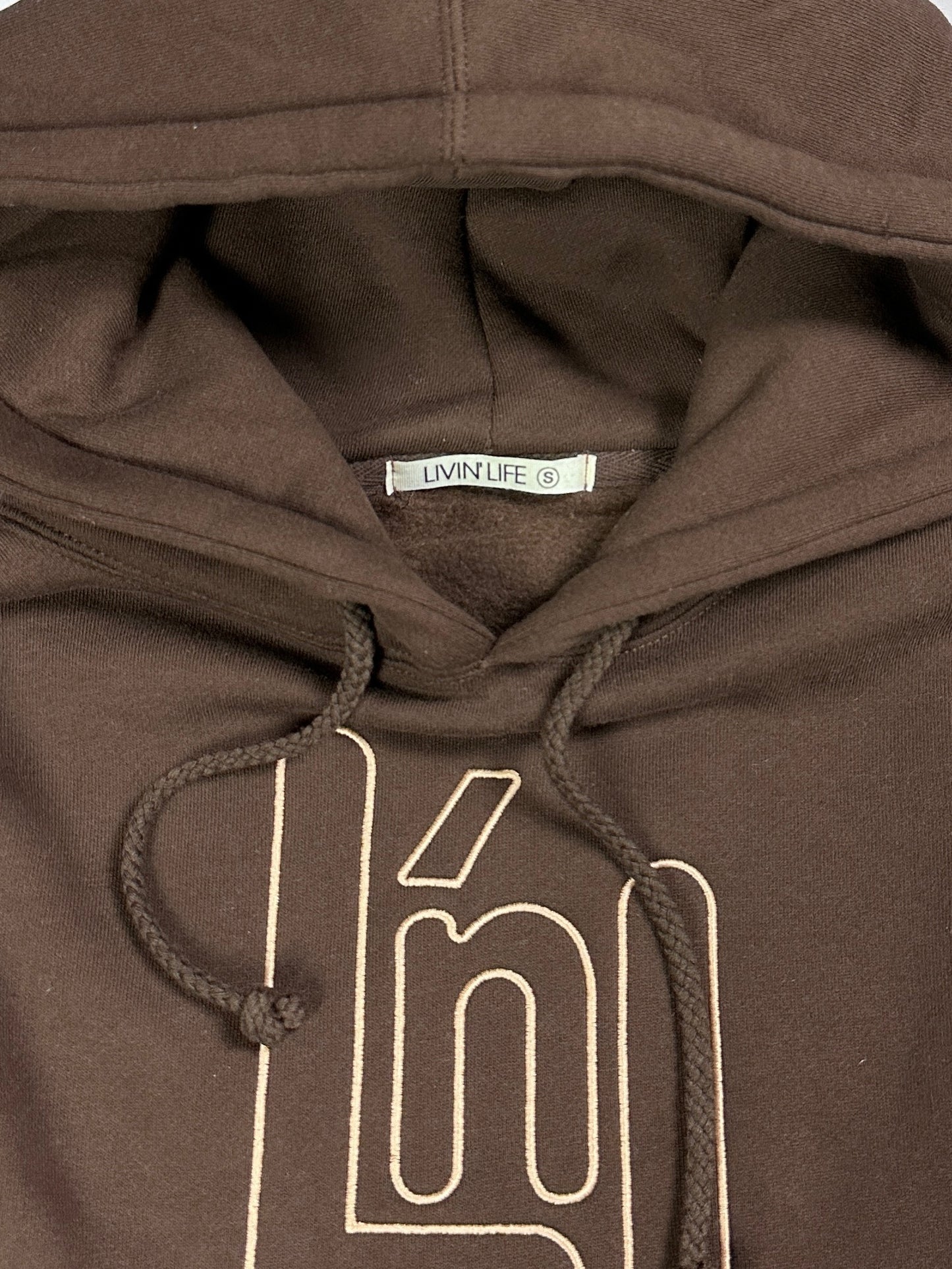 Embroidered LnL Heavyweight Hoodie (Brown / Khaki)