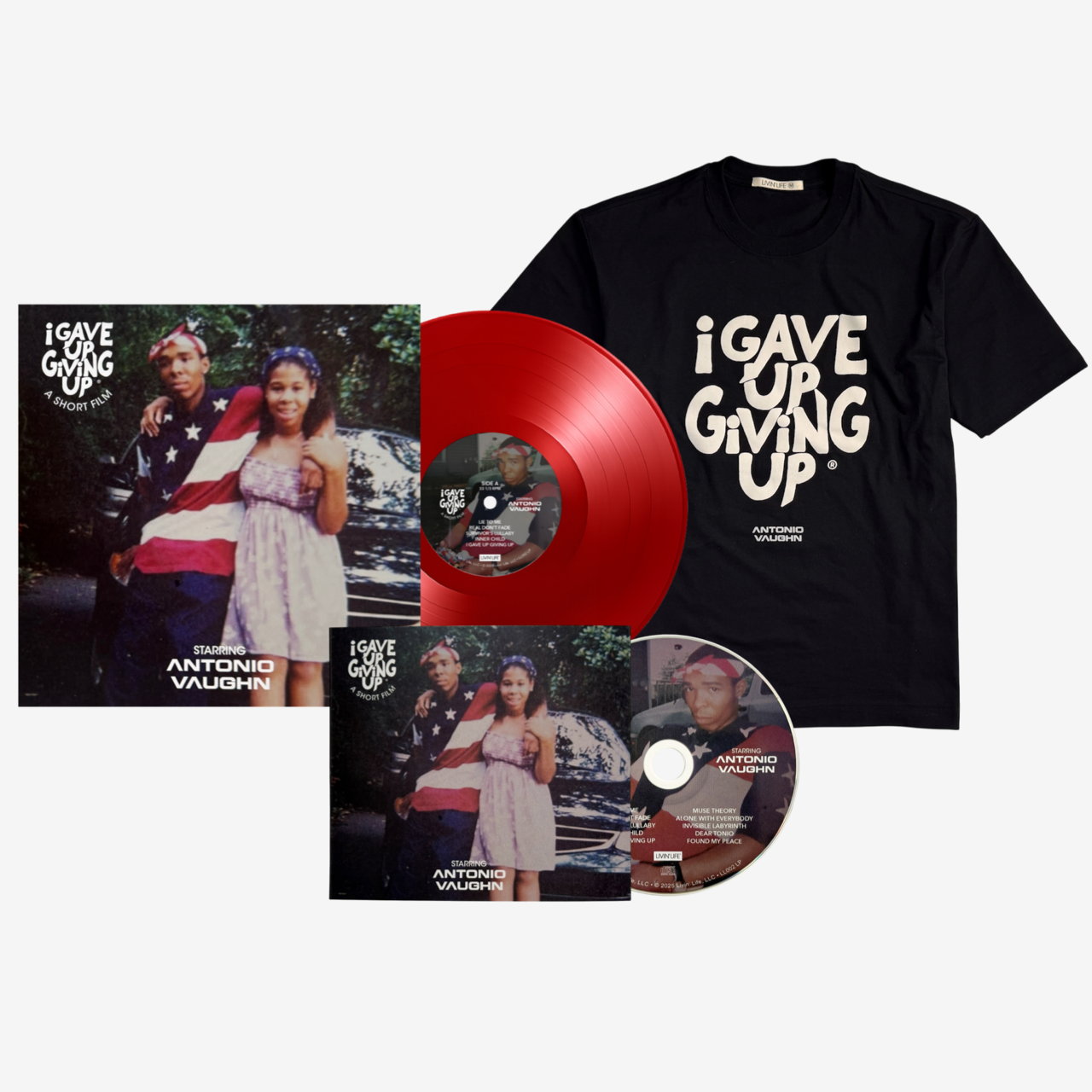 Antonio Vaughn – I Gave Up Giving Up (A Short Film) — Vinyl LP + CD + Box T-Shirt Bundle