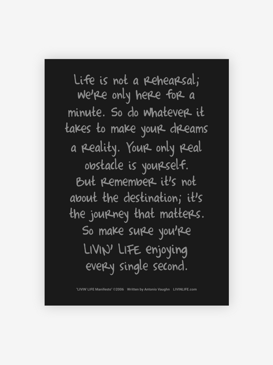 LIVIN' LIFE® Manifesto Print (Black / Silver)
