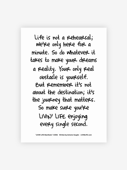 LIVIN' LIFE® Manifesto Print (White / Black)