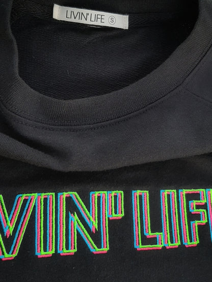 "Neon Lights" French Terry Sweatshirt (Black)