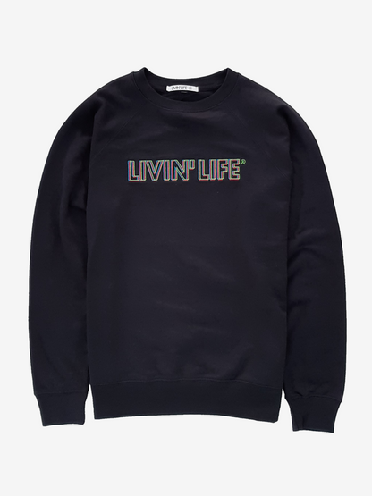 "Neon Lights" French Terry Sweatshirt (Black)