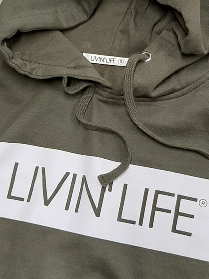 Signature Midweight Hoodie (Military Green / White)